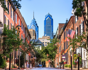 Image of a street corridor in the city of Philadelphia