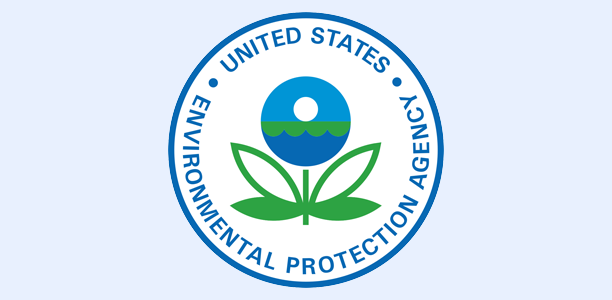 The USEPA Seal version of the logo on a light blue background