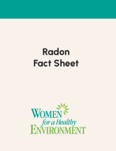 Radon fact sheet coverage image with the WHE logo